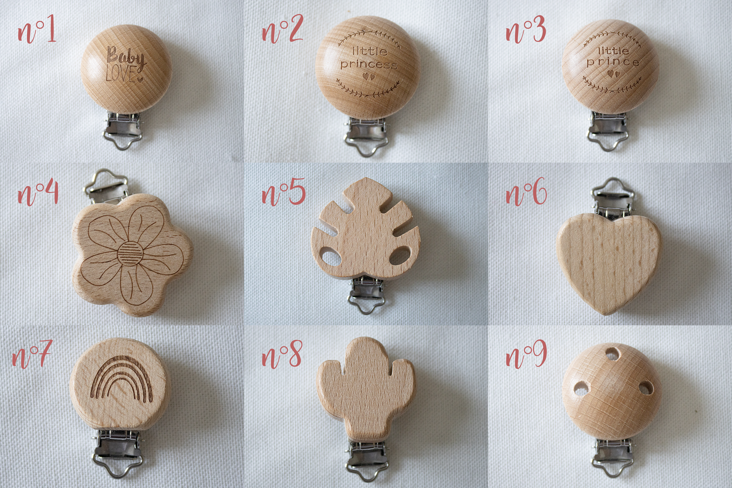 Accessoire de dentition / Attache Tétine / Collier d'allaitement - Modèle  Biscuit / Meryem / Maia