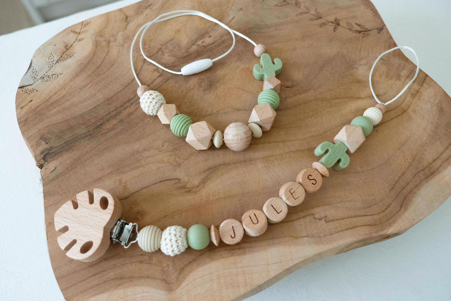 Attache tétine / Collier d'allaitement - Modèle Manue / Jules