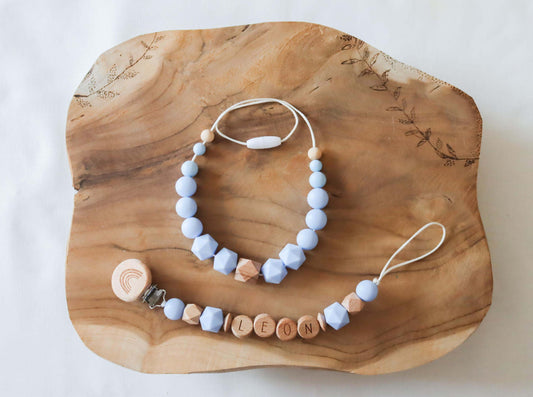 Attache Tétine / Collier d'allaitement - Modèle Solene / Léon